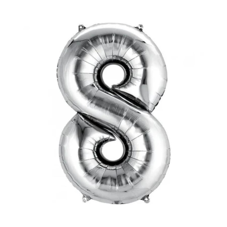 بالون رقم 8 فضي