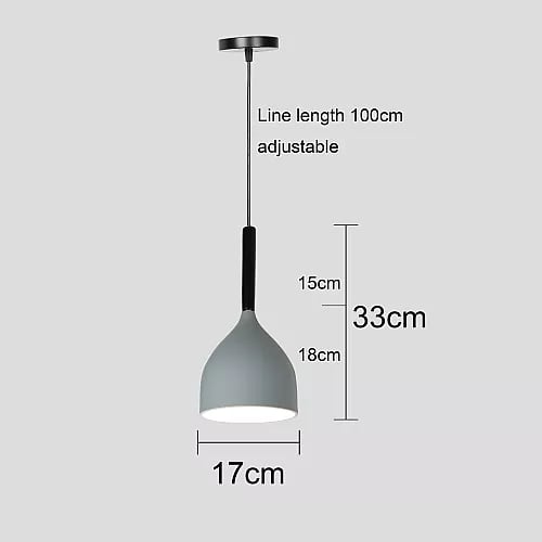علاقي مودرن رمادي مع ابيض E27*1L قطر 17 سم