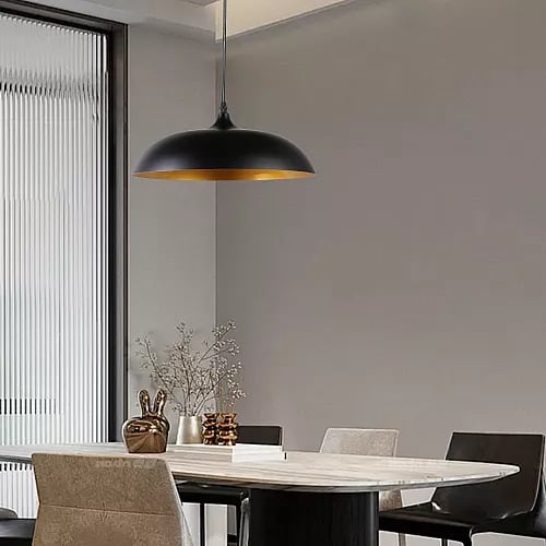 علاقي مودرن اسود مع ذهبي E27*1L مقاس 450 ملم