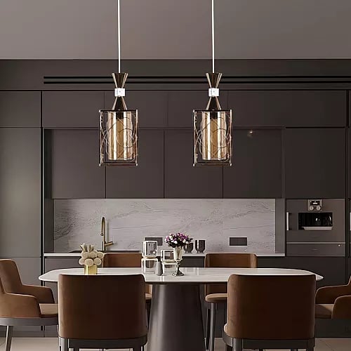 نجف مودرن شمعدان ذهبي + فضيE14*3