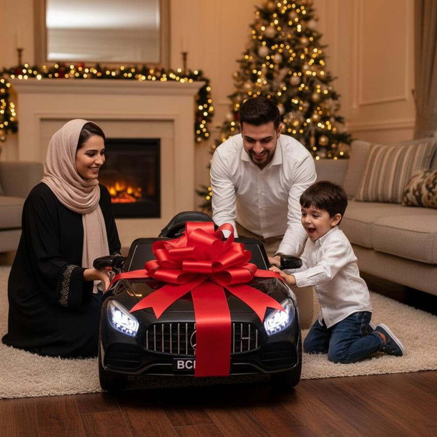 سيارة أطفال كهربائية مرسيدس اسود لسن ال 8 سنين بضمان سنة