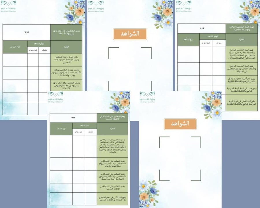 سجل توثيق الاداء الوظيفي لرائدة النشاط