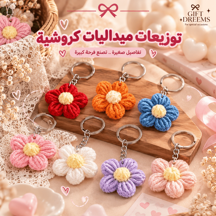 ميداليات ورود الكروشية