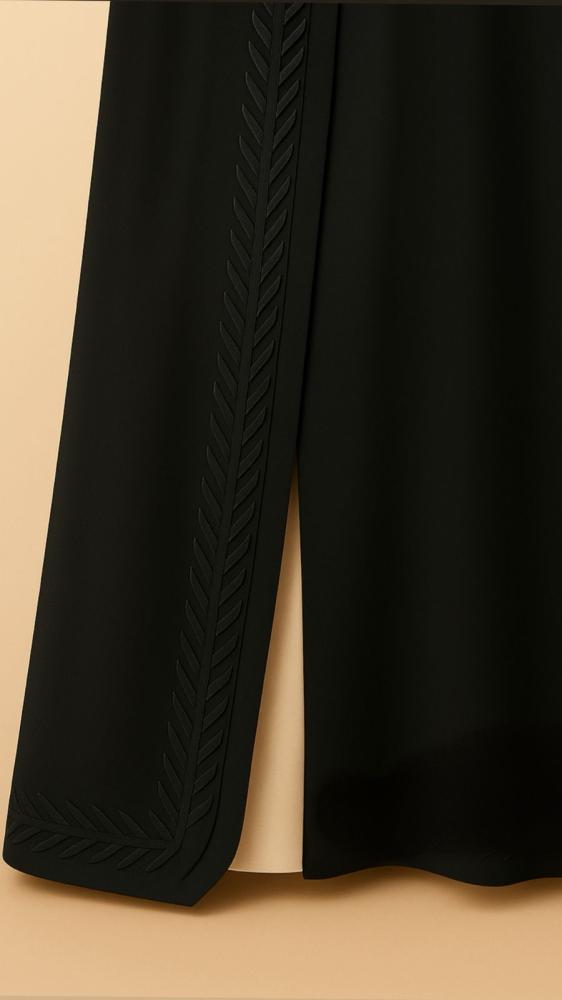 Black embroidered abaya