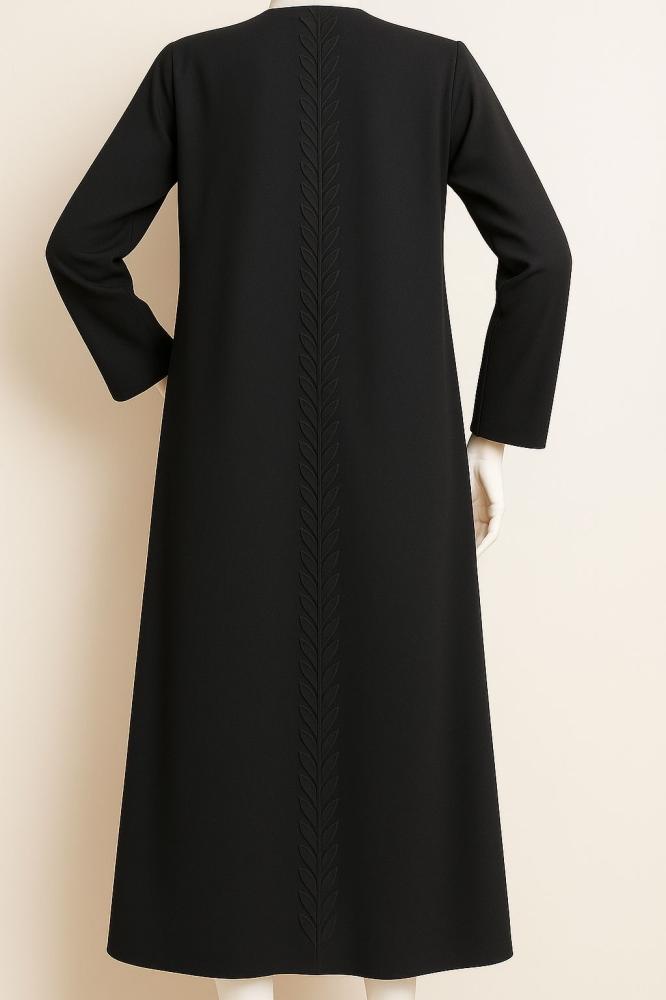 Black embroidered abaya