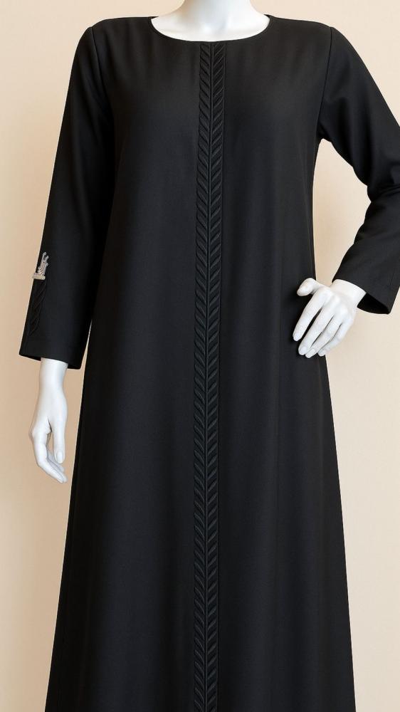 Black embroidered abaya