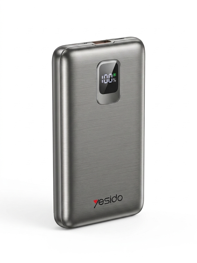 باور بانك Yesido 10000mAh – شحن سريع PD 20W و QC 22.5W، متوافق مع آيفون وسامسونج، مادة ABS+PC، حماية أمان