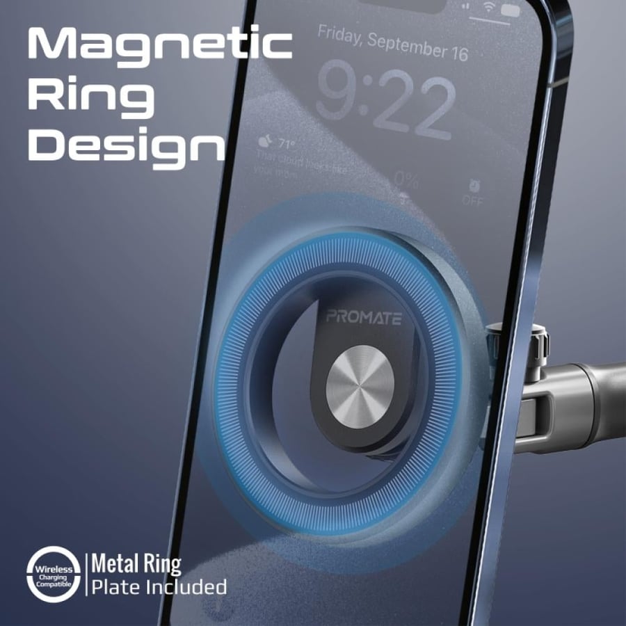 A safer and more comfortable driving experience with the MagHoop-GN phone holder. It is compatible with MagSafe magnetic technology and provides a 360-degree rotation angle with a flexible design and a magnetic metal ring. Enjoy a secure and anti-slip att