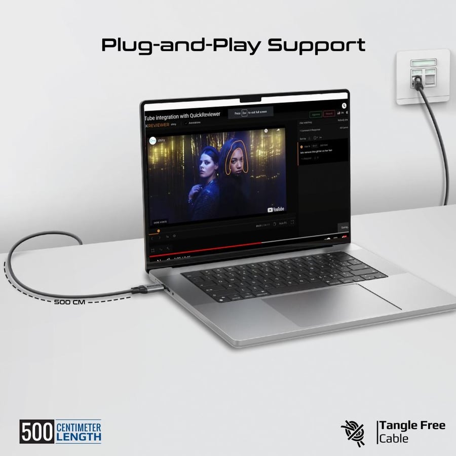 أفضل كيبل إيثرنت USB-C إلى RJ45 بسرعة 1000 ميجابت في الثانية وبطول 5 أمتار مصنوع من سبائك الألومنيوم الممتازة، يدعم جميع أجهزة USB-C بما في ذلك الحواسيب المحمولة، الأجهزة اللوحية والهواتف المحمولة مع دعم التوصيل والتشغيل Promate CLink-RJ45