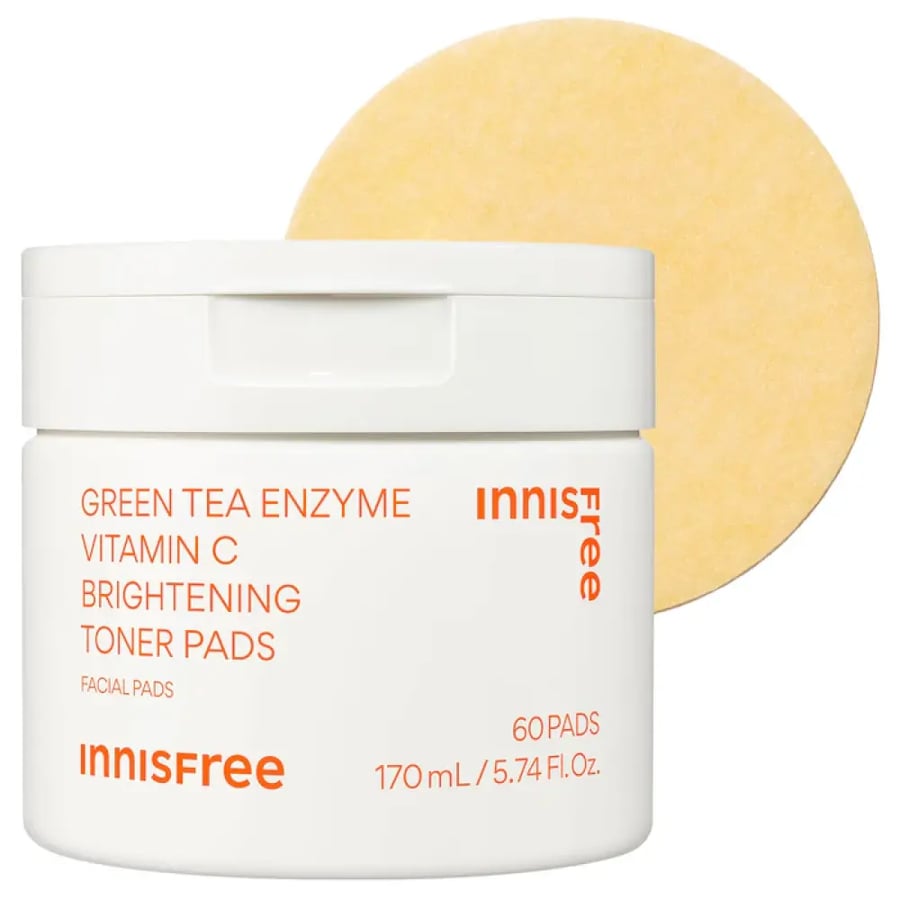 innisfree  Daily Vitamin C Korean Brightening Toner Pads with Niacinamide for Dark Spots