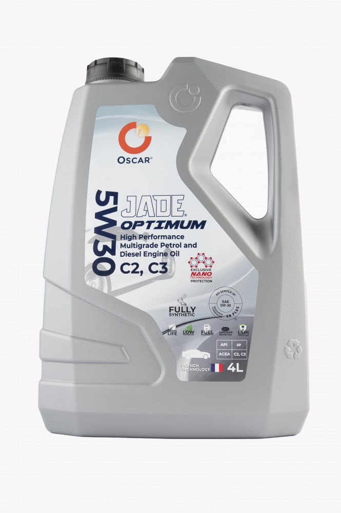 زيت محرك ديزل و بنزين تخليقي بالكامل للسيارات الحديثة يدعم دبة البيئة من اوسكارOscar Jade Optimum SAE 5W30 ACEA C2 / C3, DPF API SP 4L