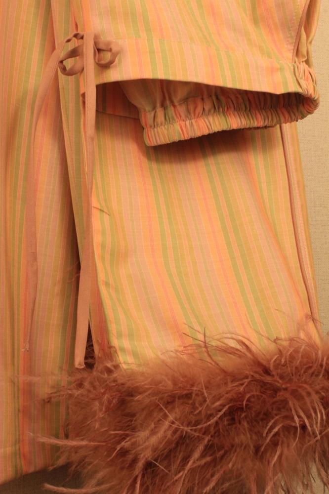 Home pajamas with feather edges
