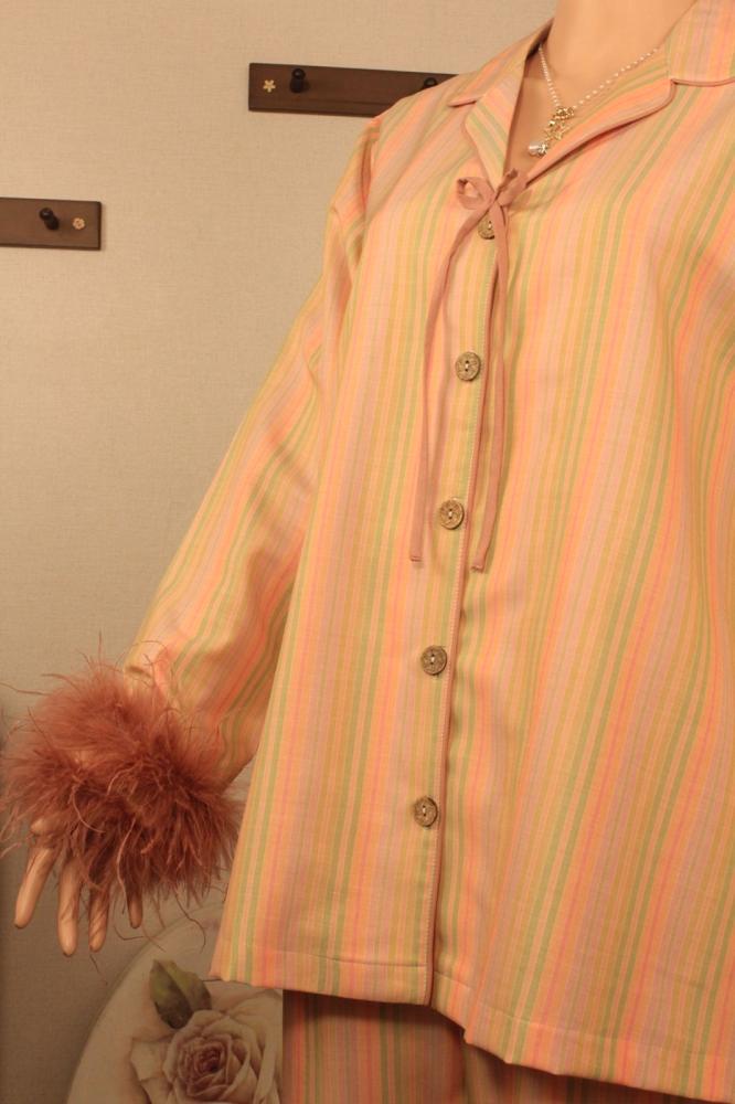 Home pajamas with feather edges