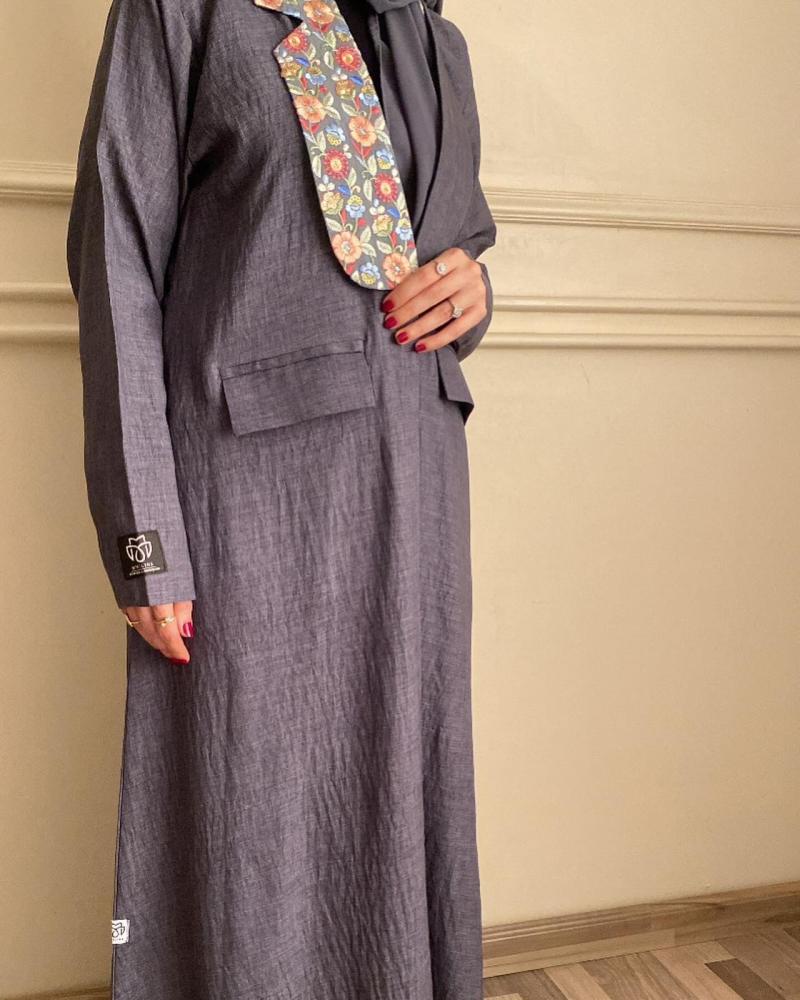 Linen washed abaya blazer