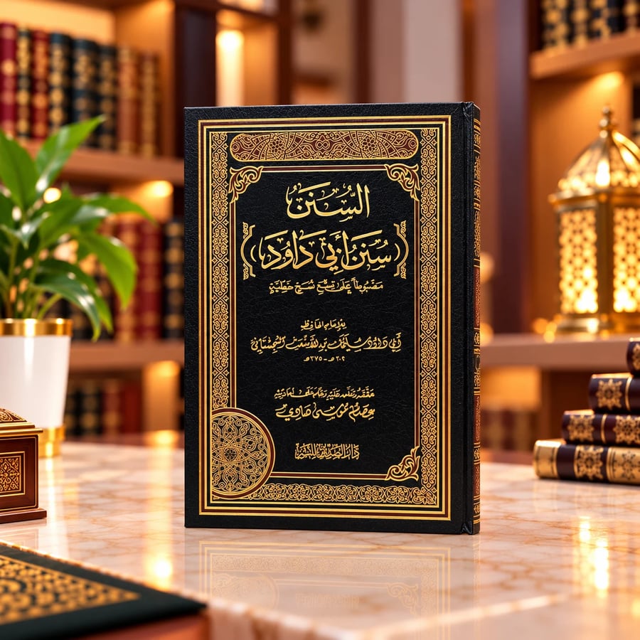 كتاب السنن للإمام أبي داود السجستاني – مع شرح وتعليق – غلاف أسود فاخر مزخرف بالذهبي