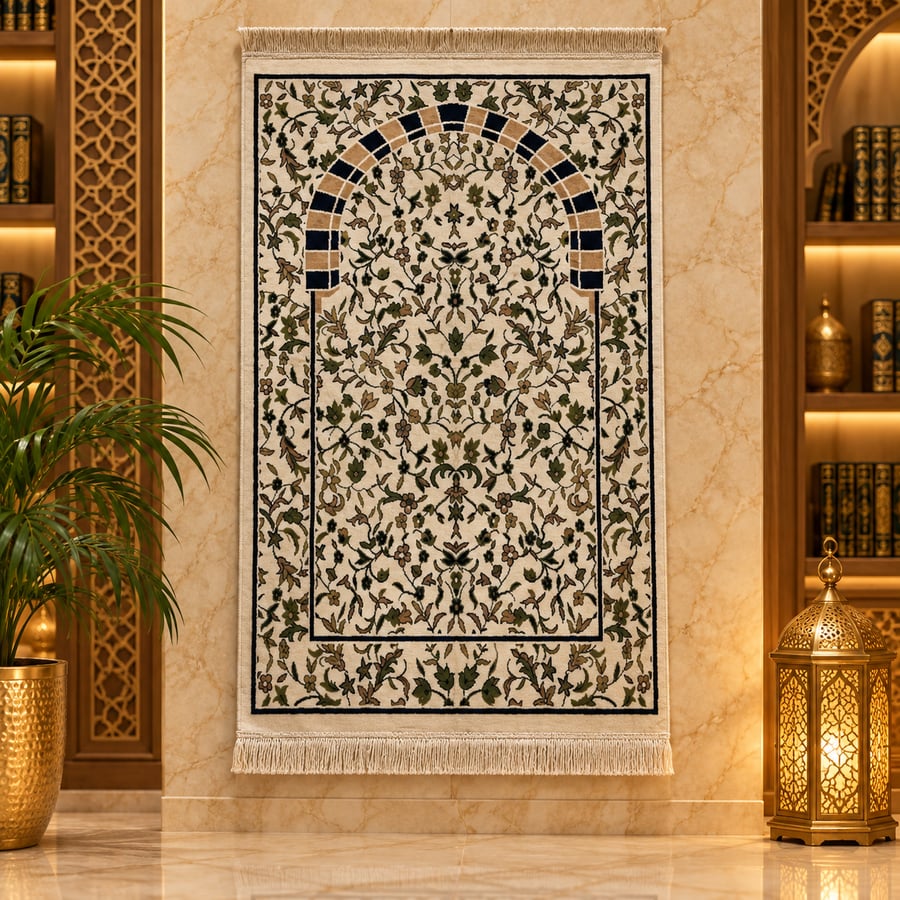 سجادة صلاة المدينة المنورة سماكة 6 ملي – سجادة فاخرة بنقوش المحراب – ألوان متعددة