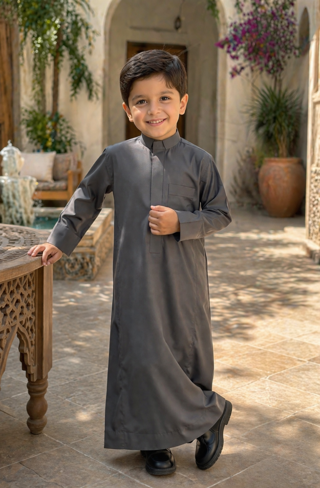ثوب زيتي بموديل عصري