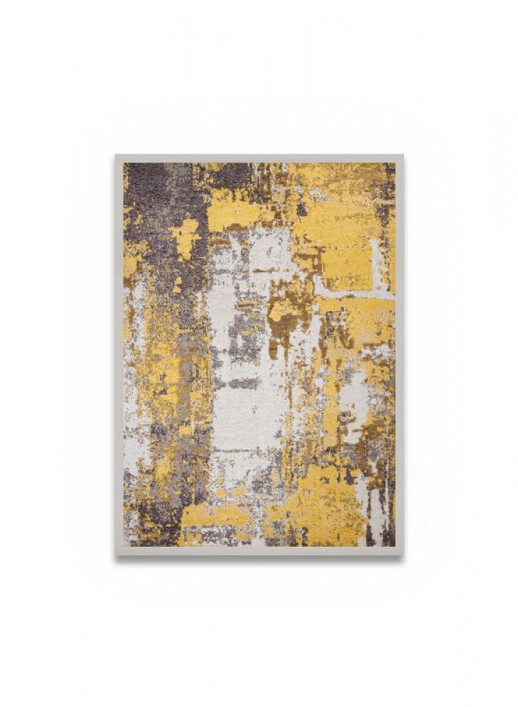 Canvas painting with an abstract design and frame