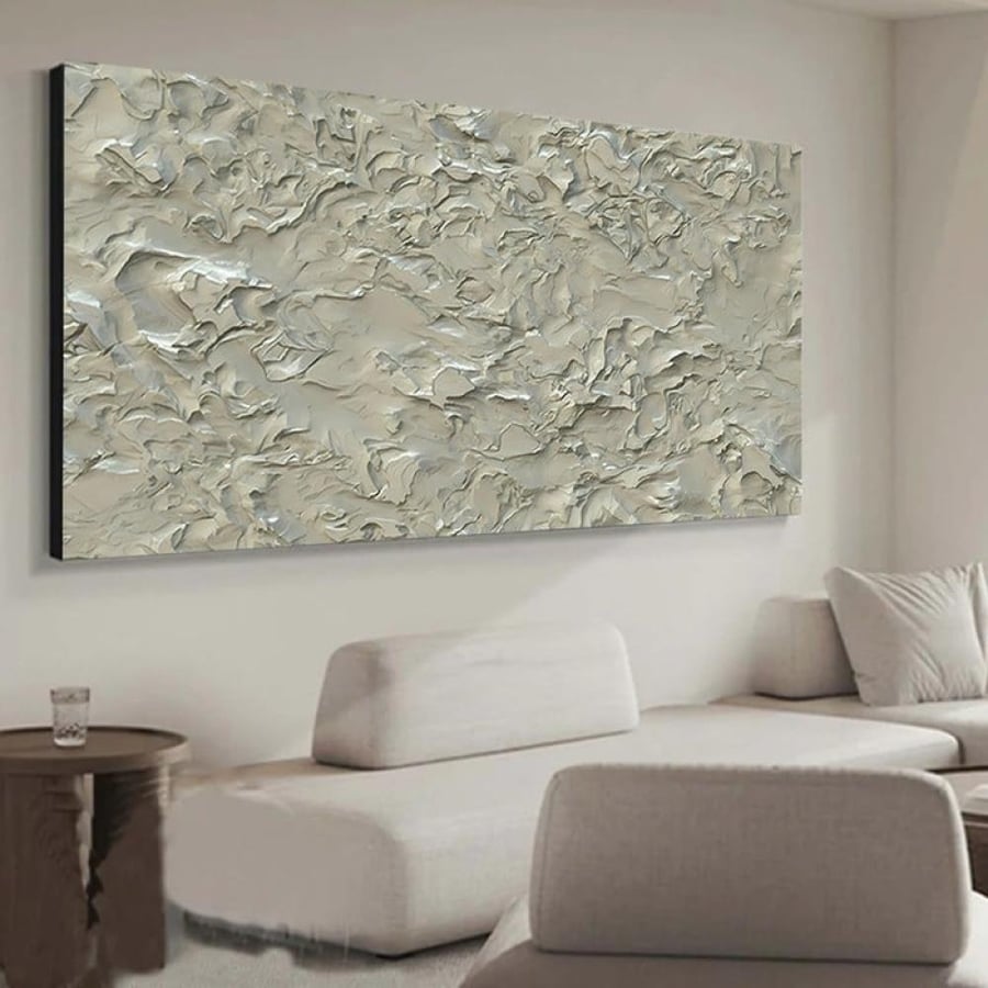Modern gypsum canvas board with abstract art design and hollow frame