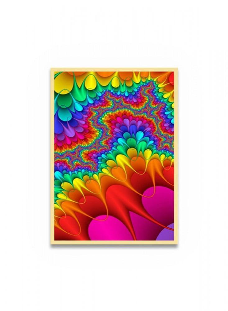 Canvas painting with an abstract design and frame