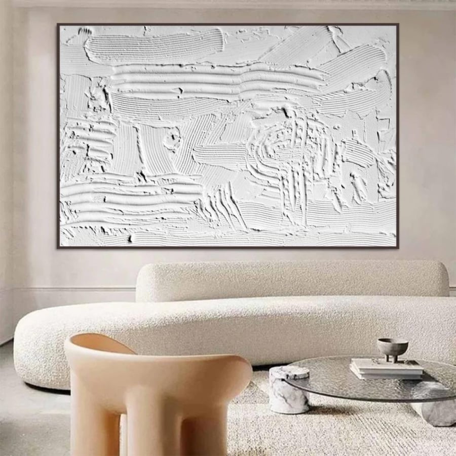 A gypsum canvas board printed with a plastic art design
