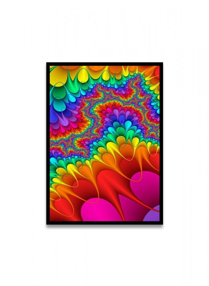 Canvas painting with an abstract design and frame