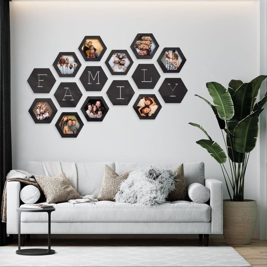 Acrylic painting with frame pattern