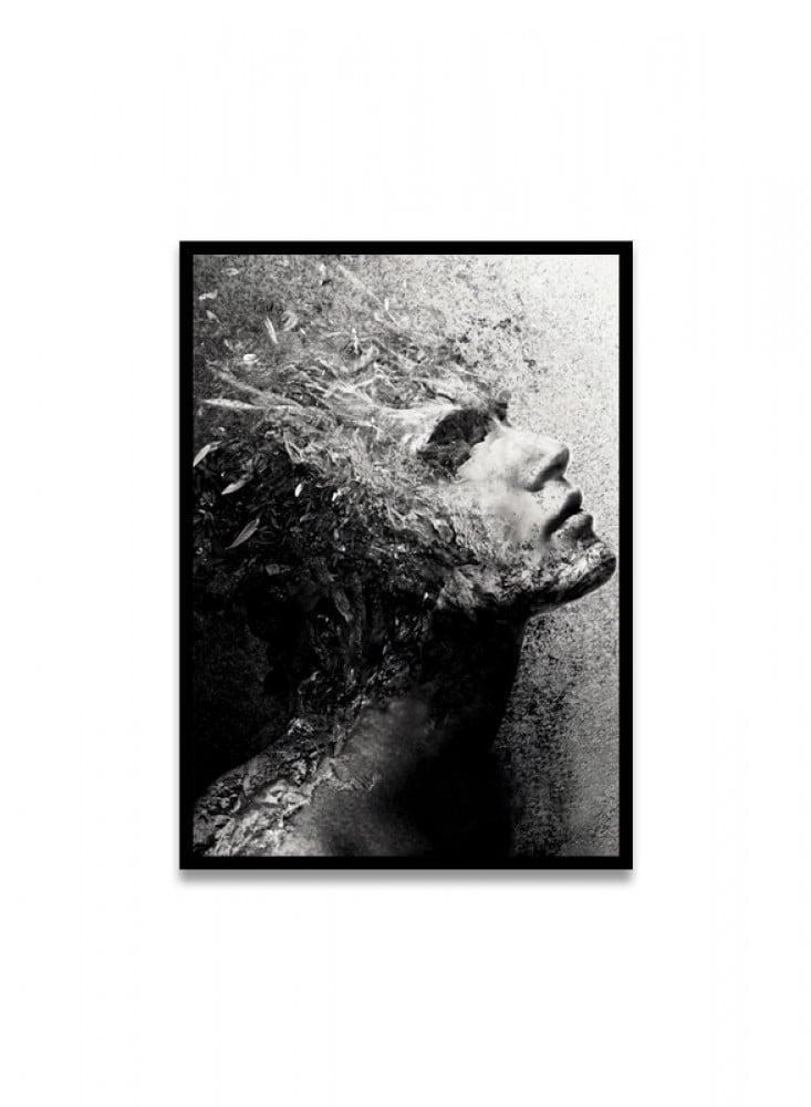 A canvas painting with a modern design and frame