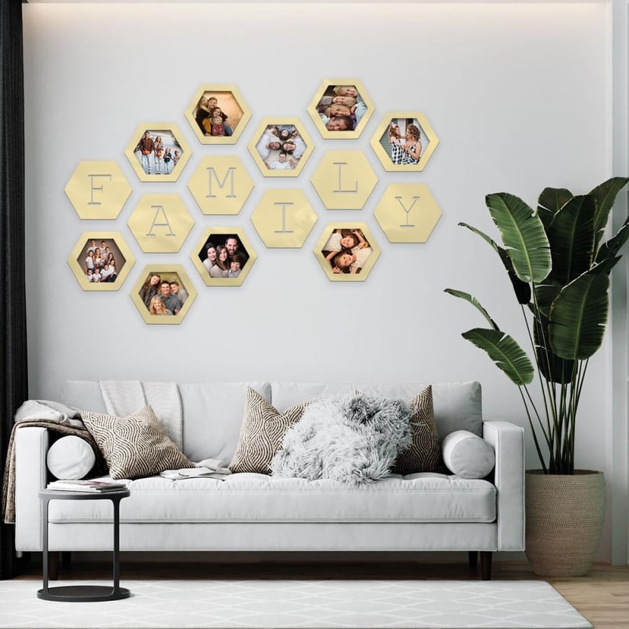 Acrylic painting with frame pattern