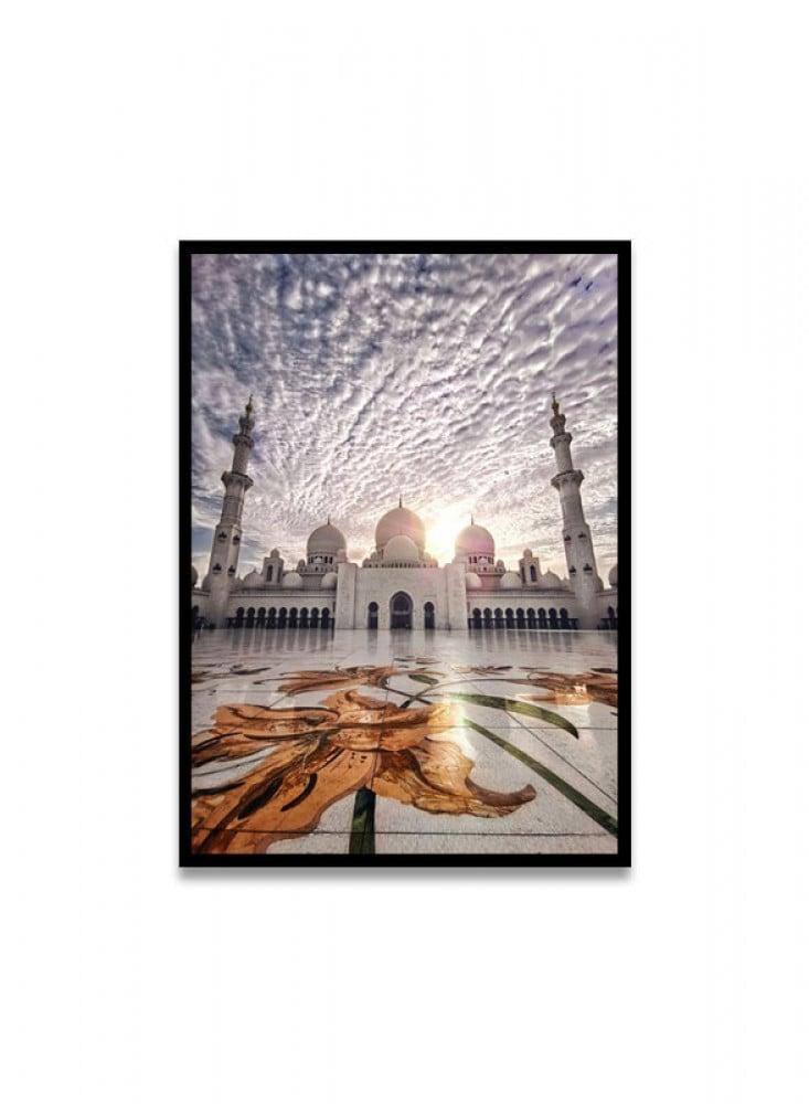 A canvas painting with a modern design and frame