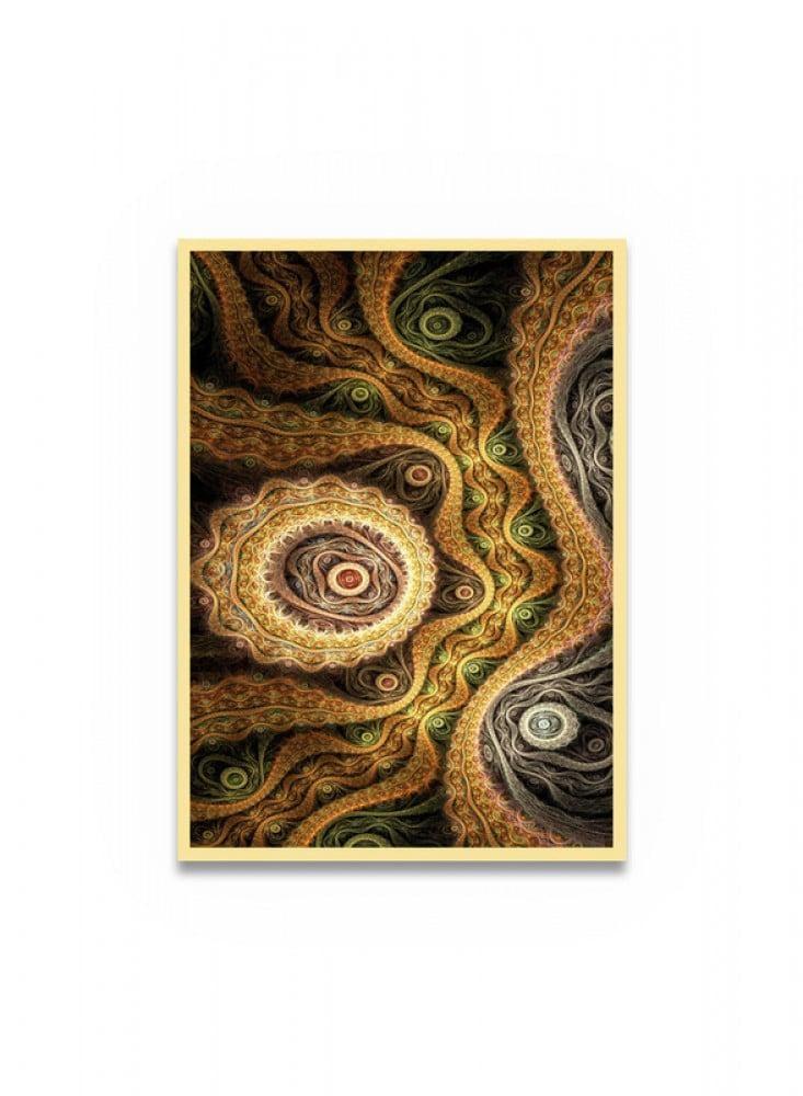 Canvas painting with an abstract design and frame