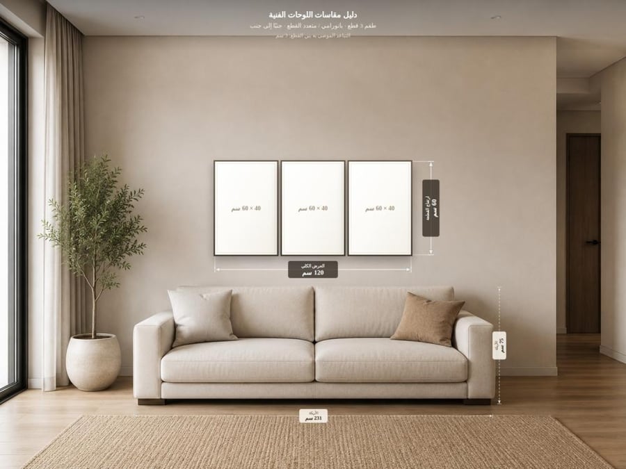 Three canvas paintings with Islamic design
