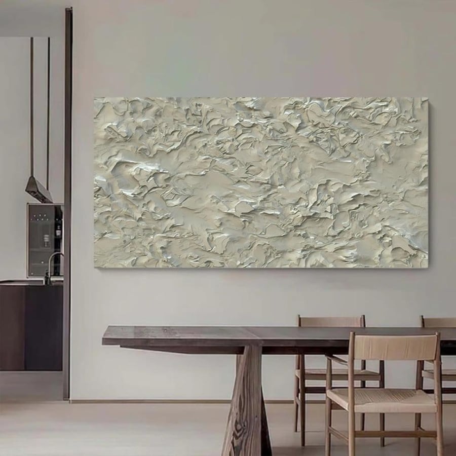 Modern gypsum canvas board with abstract art design and hollow frame
