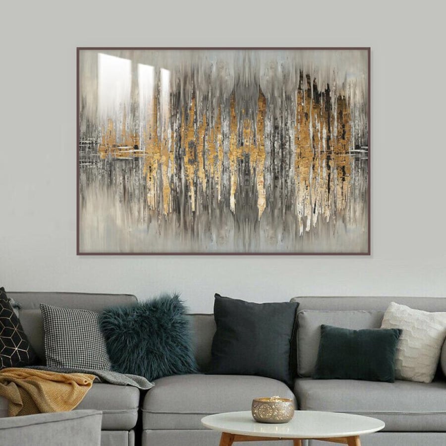 Wall art with abstract design - with frame and acrylic layer - 80×120 cm