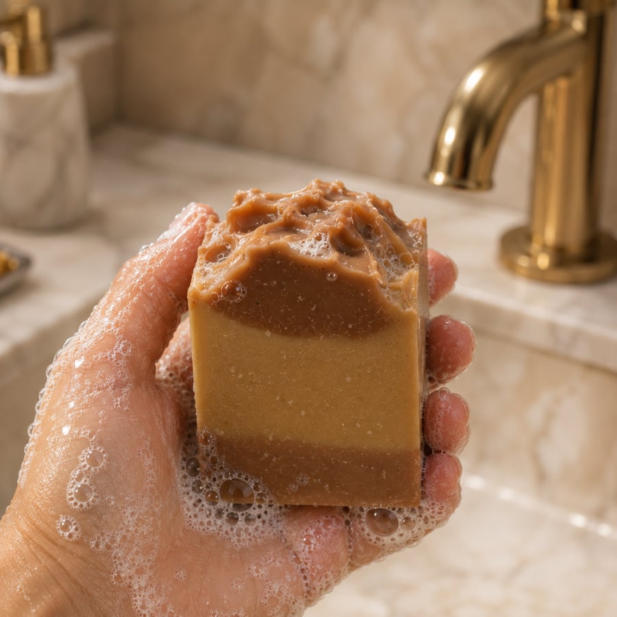 صابونة حليب النوق والقهوة الطبيعية للترطيب والإشراقة الفاخرة