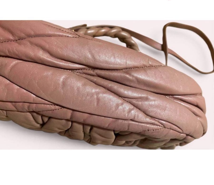MIUMIU Matelassé 2-Way Bag, Pink Beige, Gold Hardwar