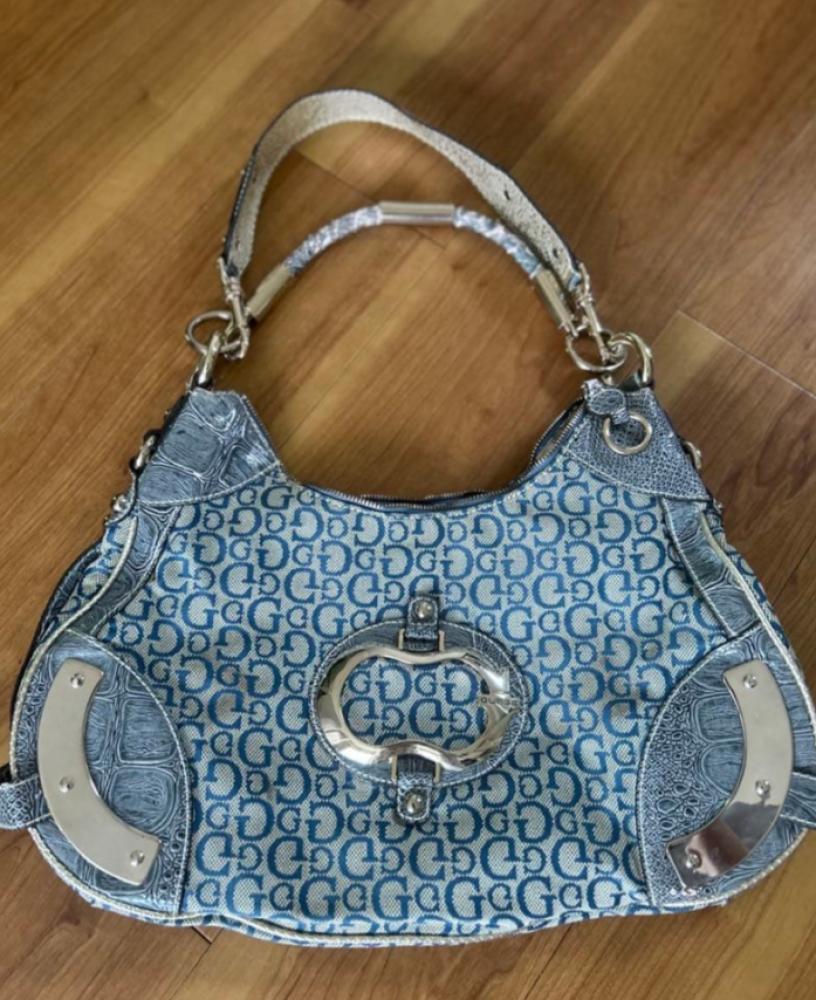 GUESS bag, crocodile pattern, denim style (نادره )