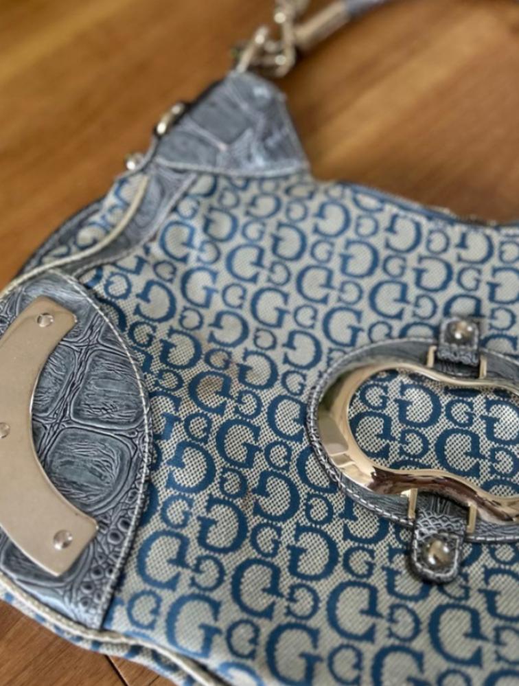 GUESS bag, crocodile pattern, denim style (نادره )