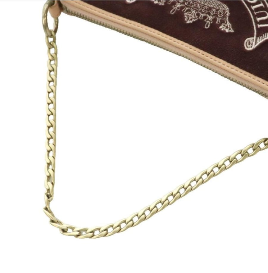 JUICY COUTURE Velour Chain Handle Handbag Purple Pink
