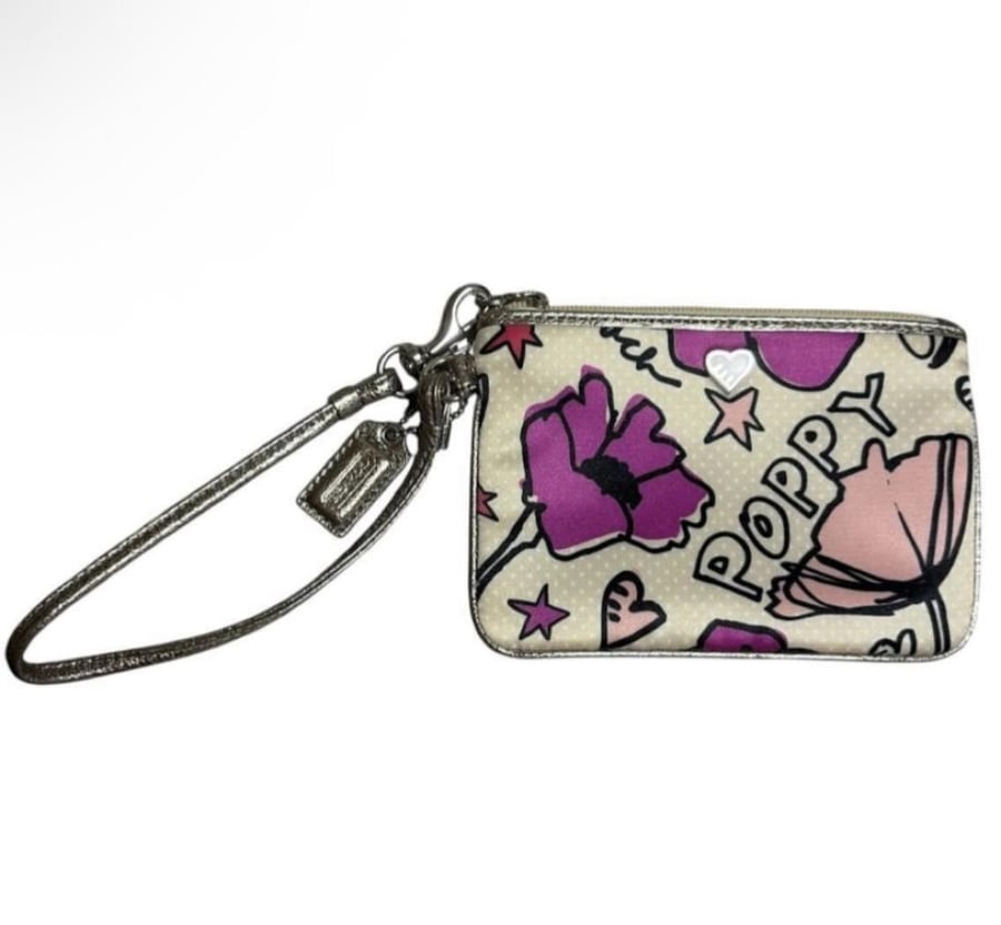 Excellent Condition/Rare] COACH Poppy Tote Bag, A4 size, Floral Pattern, with  2010Pouch