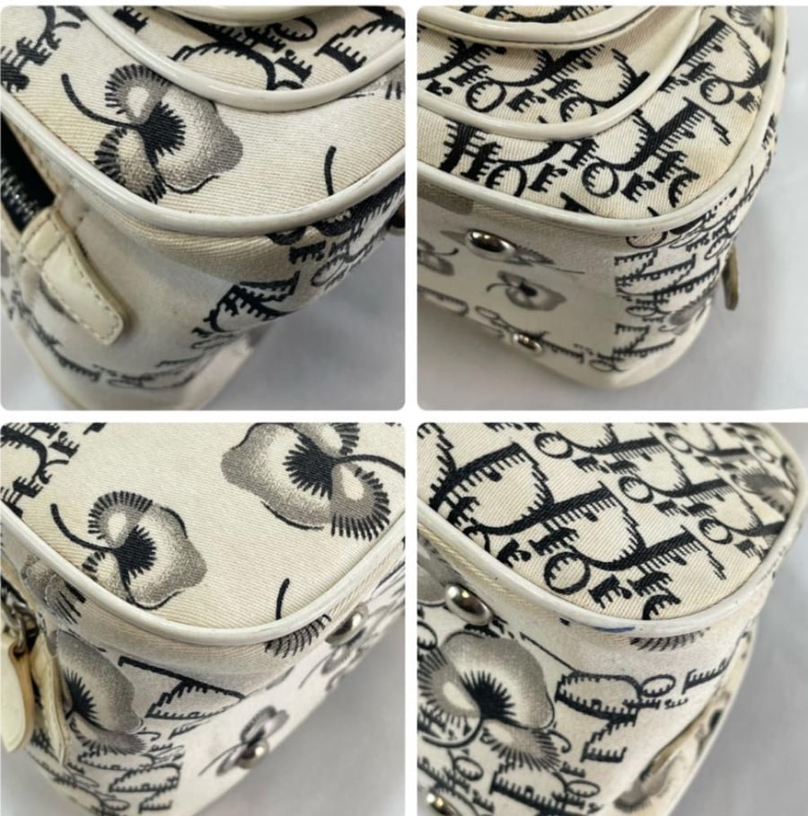 Christian Dior White Mini Boston Bag,