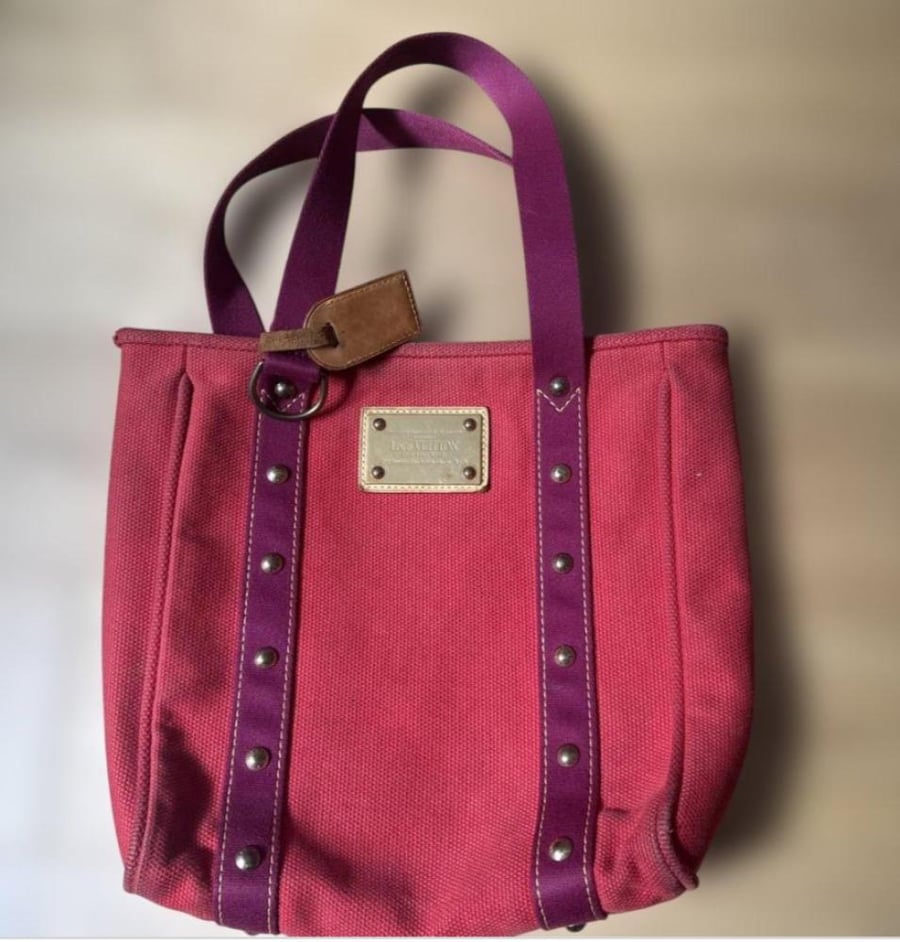 2005-2006 Louis Vuitton canvas tote bag, red y2k