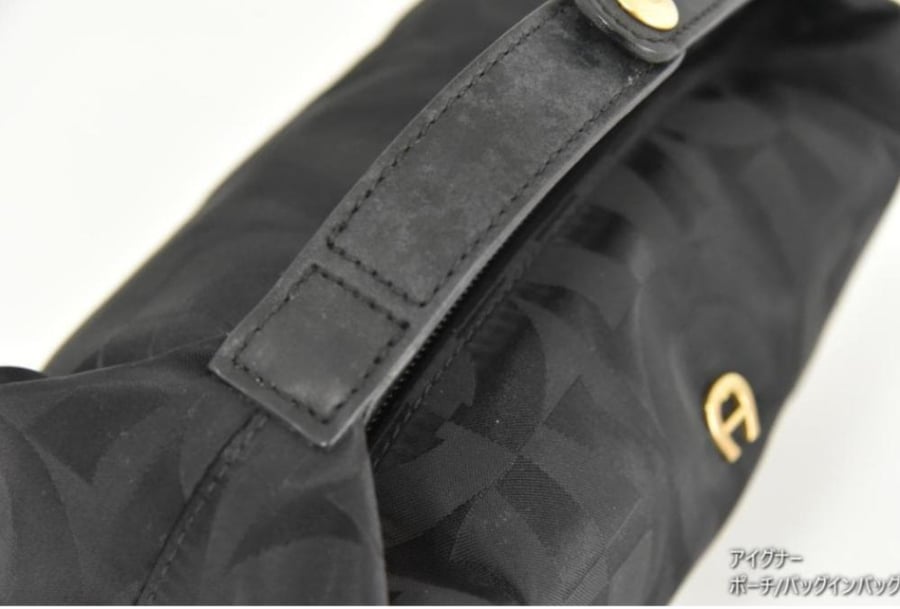 Aigner nylon mini handbag, black pouch.
