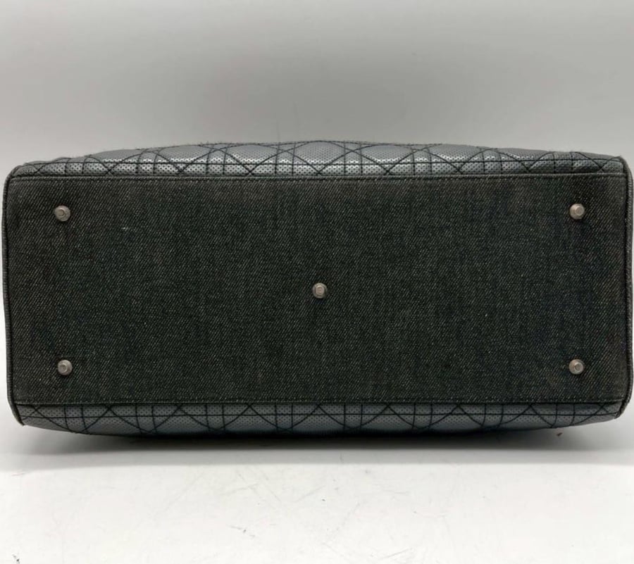 Dior Mini Boston Cannage Marispearl Leather Punching Black