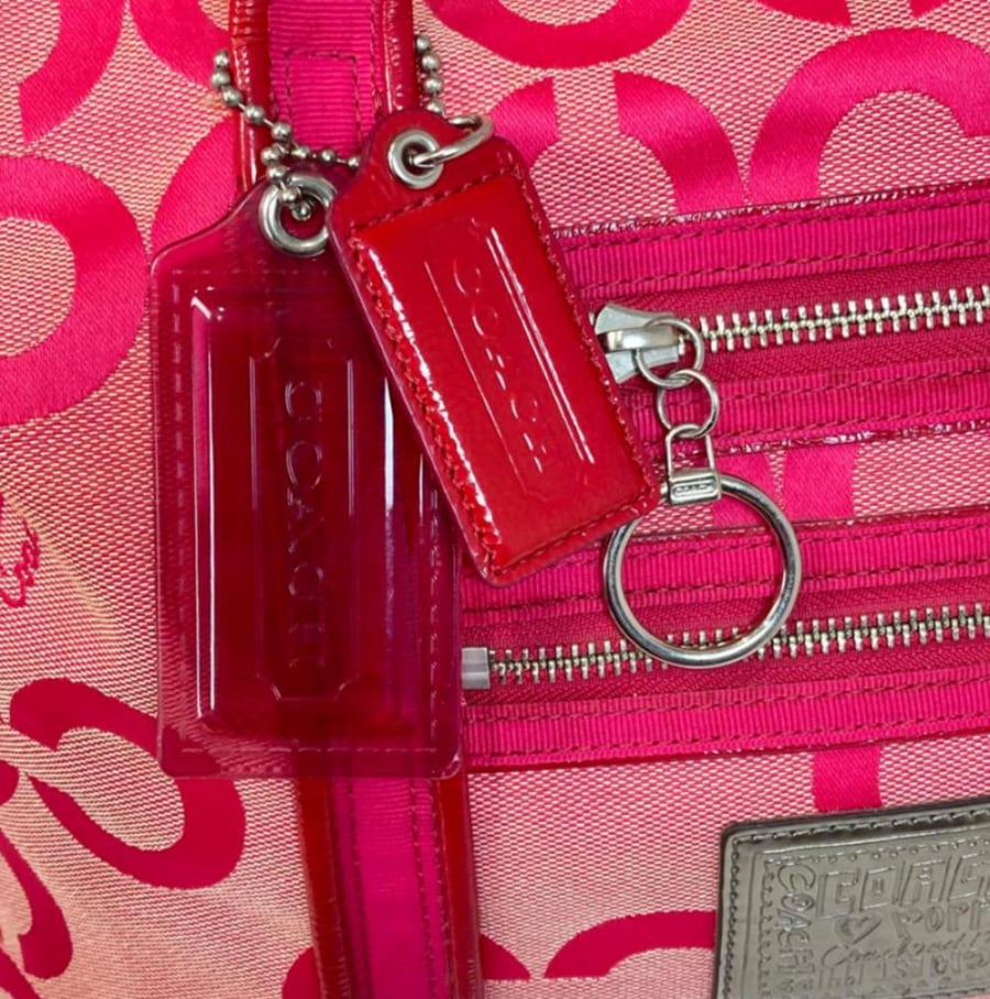 Hot pink vintage tote  poppy