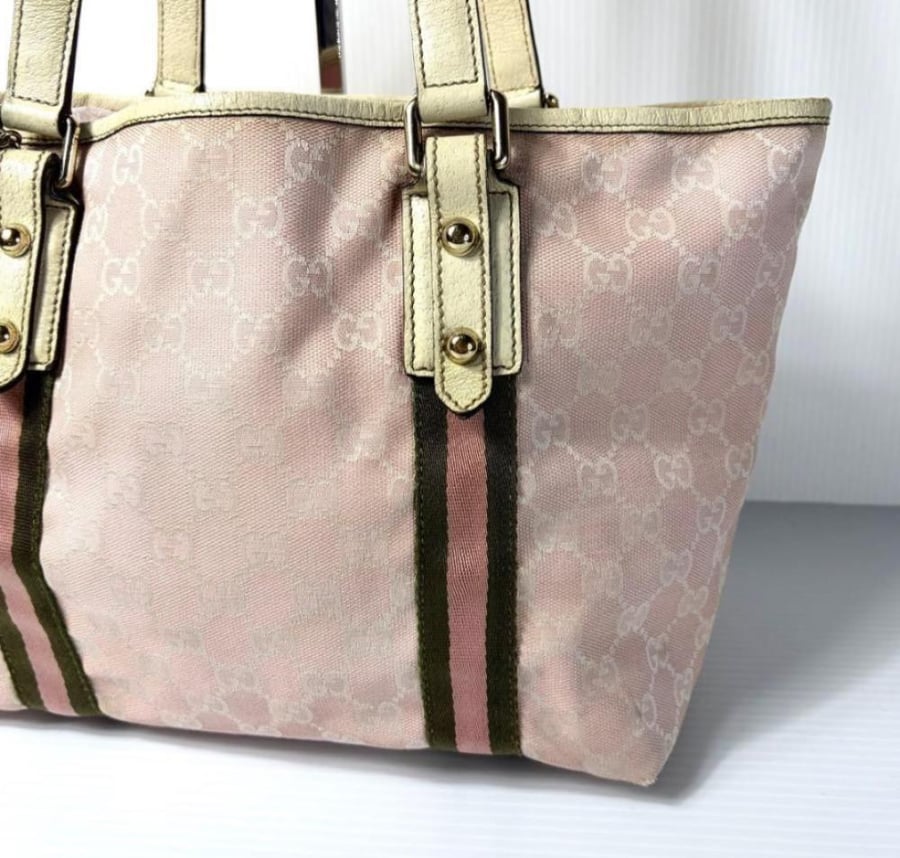 Gucci GG Canvas Tote Bag Charm A4 Pink