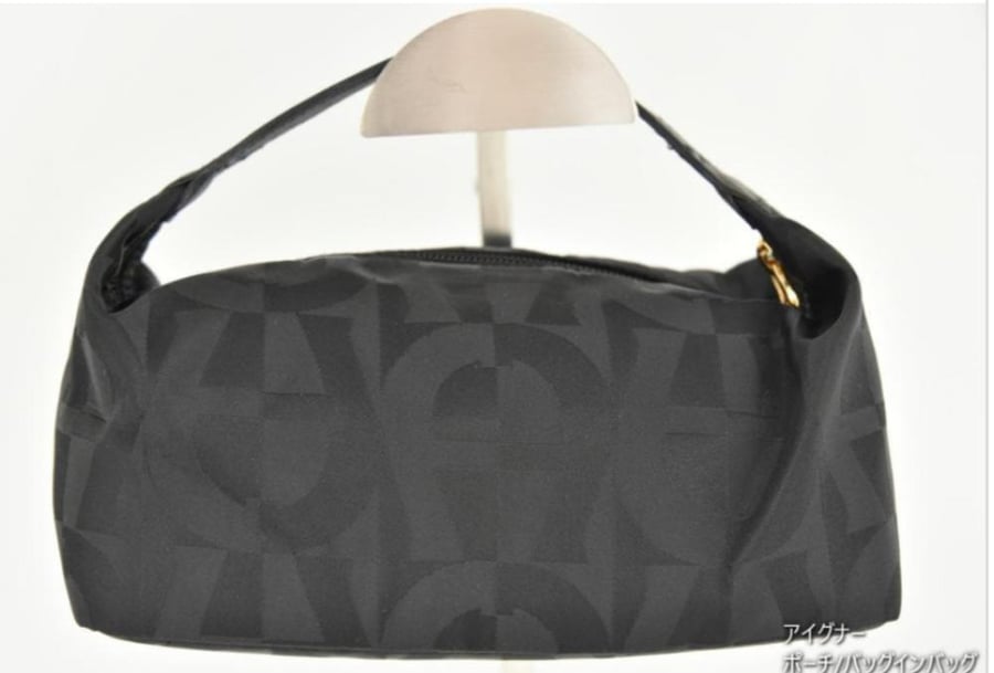 Aigner nylon mini handbag, black pouch.