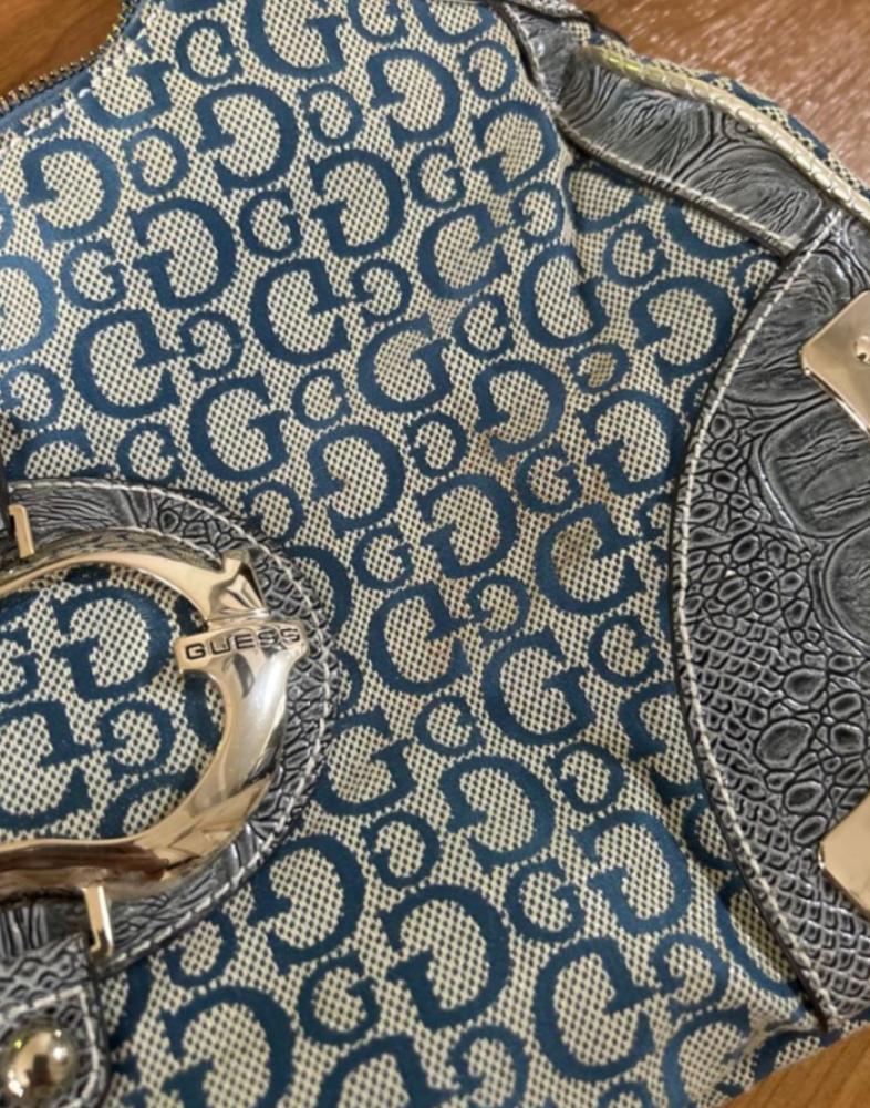 GUESS bag, crocodile pattern, denim style (نادره )