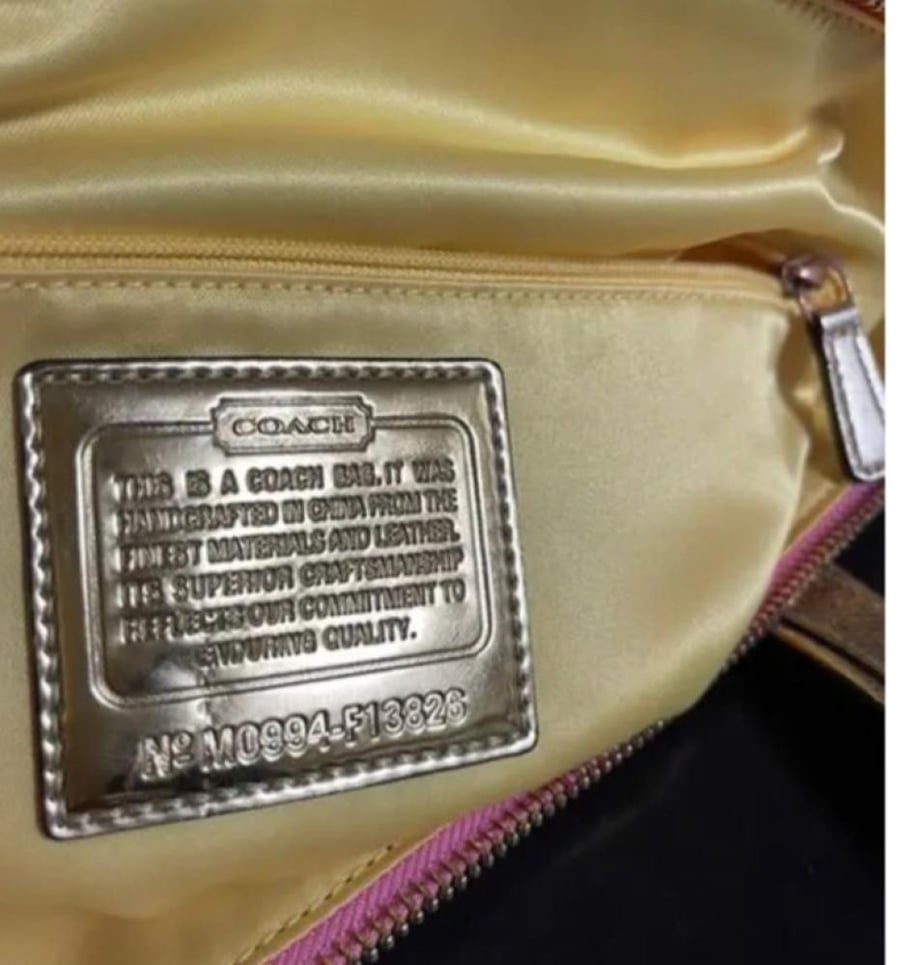2009 COACH Poppy of Artgram Pink Gold Tote Shoulder Bag