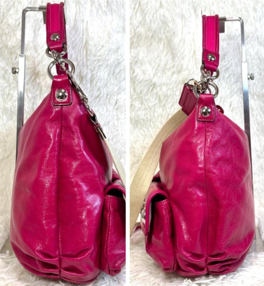 COACH Poppy Magenta Pink 2way Leather Bag